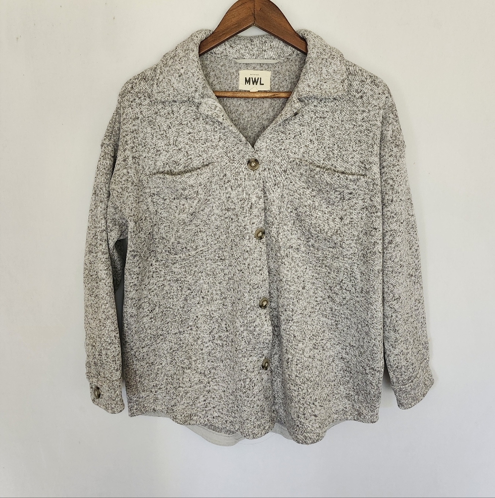 Madewell Grey Marled Knit Shacket Size S